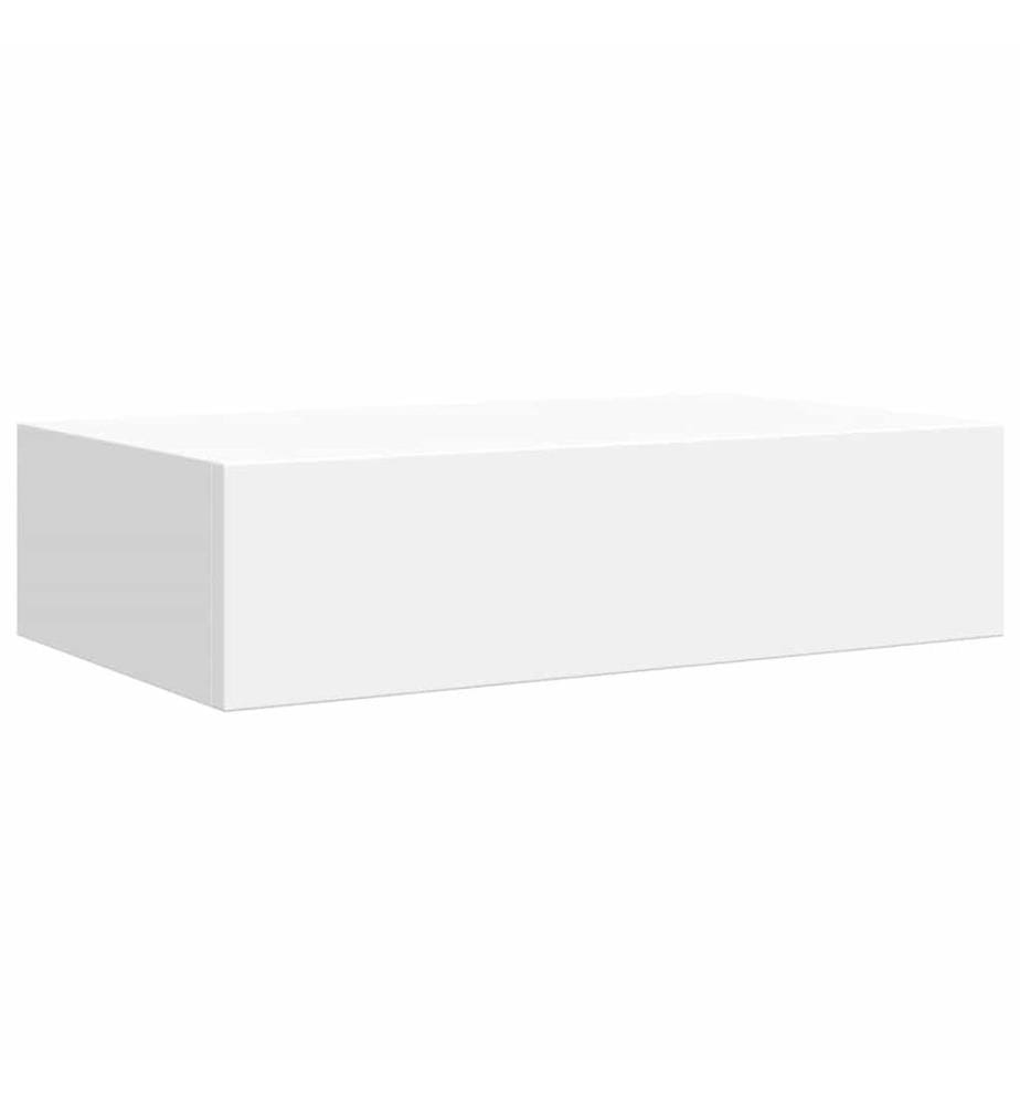 Wandregal mit Schublade Weiss 40x23,5x10 cm MDF