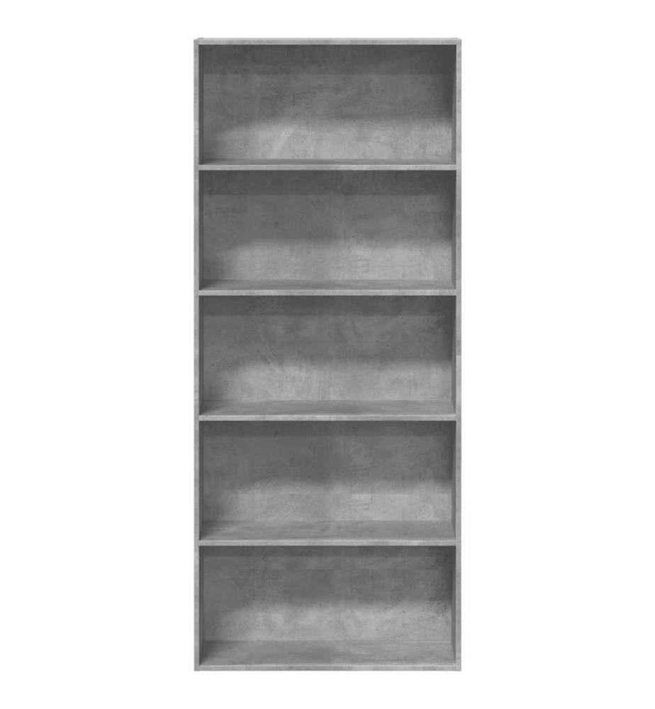 Bücherregal Betongrau 80x30x189 cm Holzwerkstoff