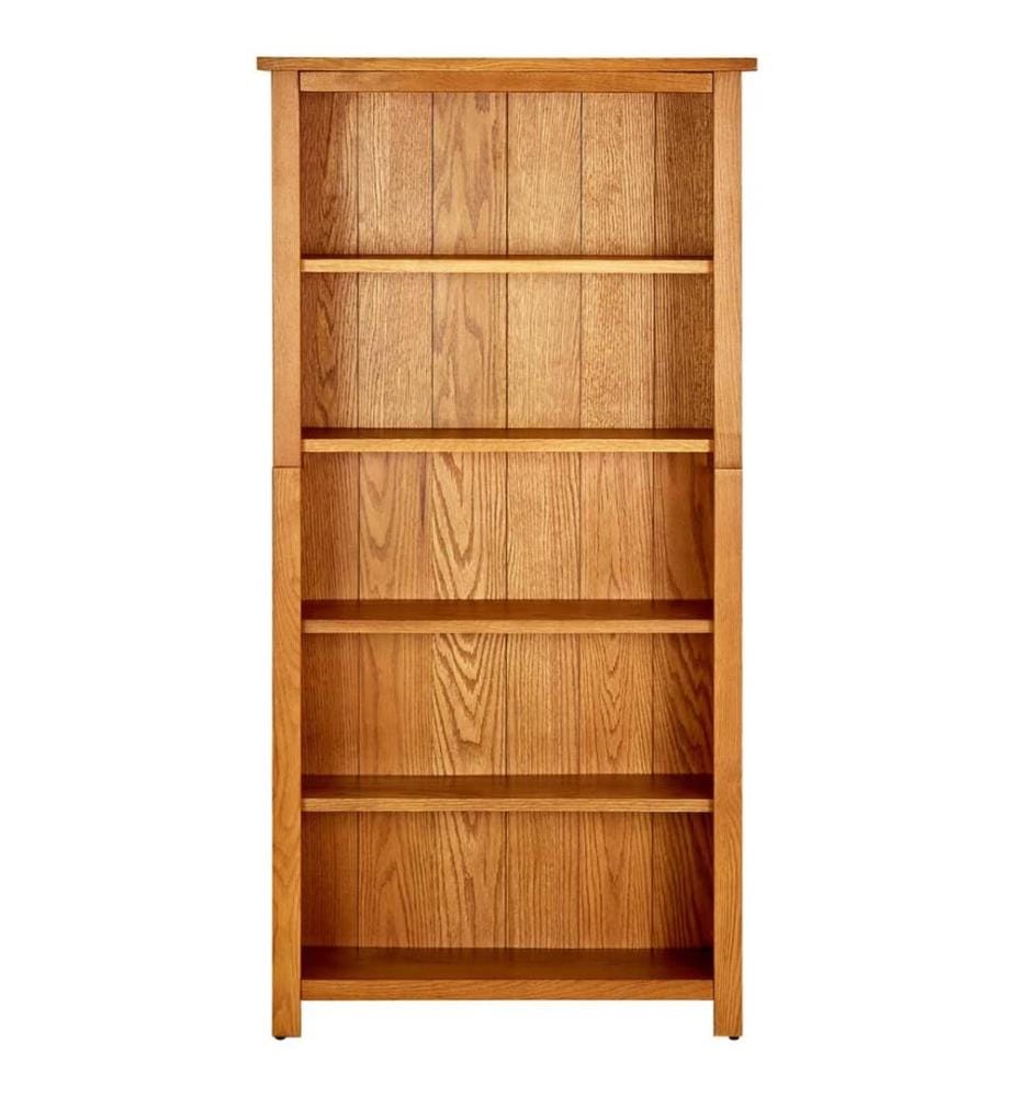 Bücherregal 5 Fächer 70x22x140 cm Massivholz Eiche