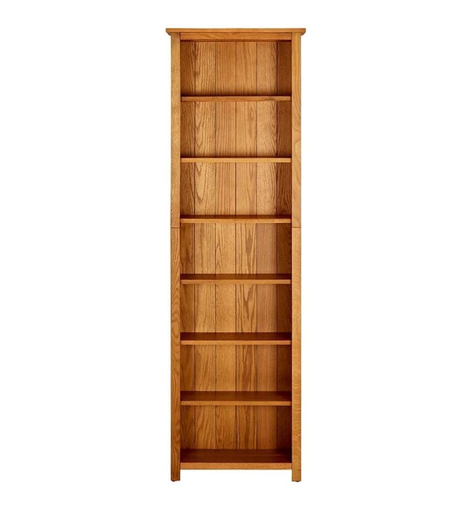 Bücherregal 7 Fächer 60x22x200 cm Massivholz Eiche