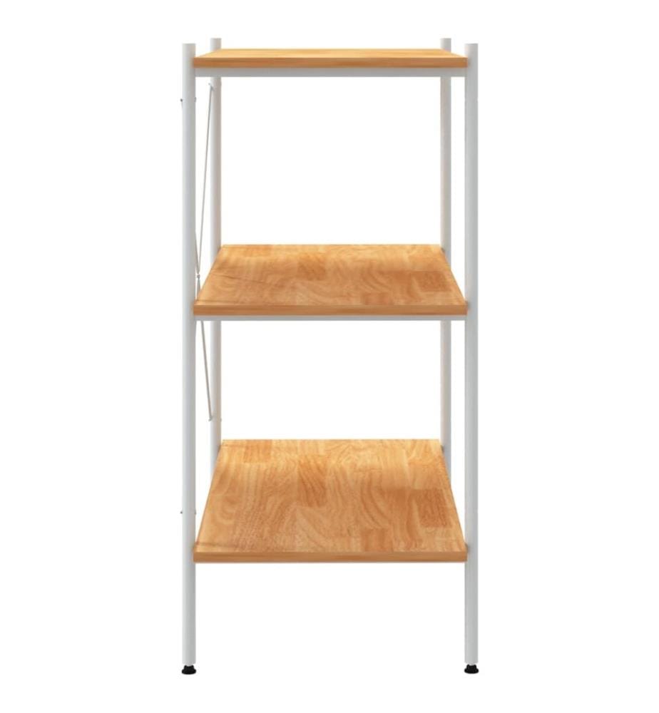 Regal mit 3 Böden Weiss und Eiche-Optik 80x40x92 cm