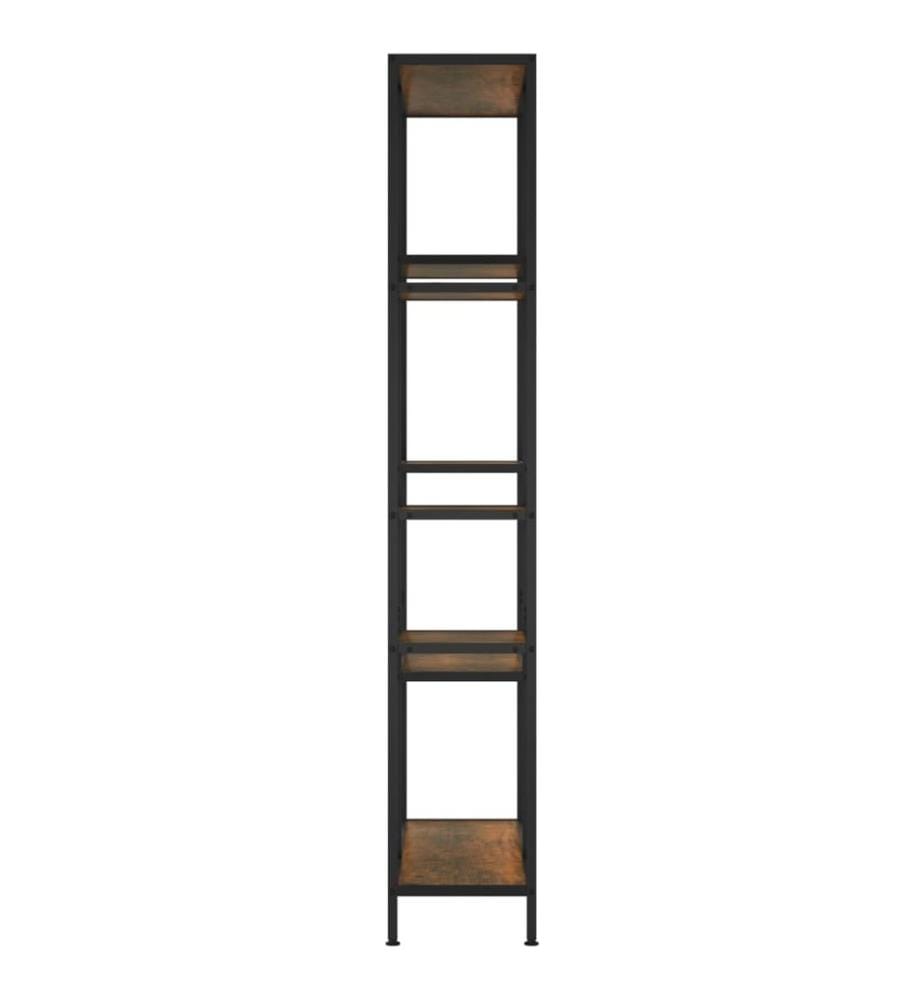 Bücherregal 80x30x180 cm Stahl und Holzwerkstoff