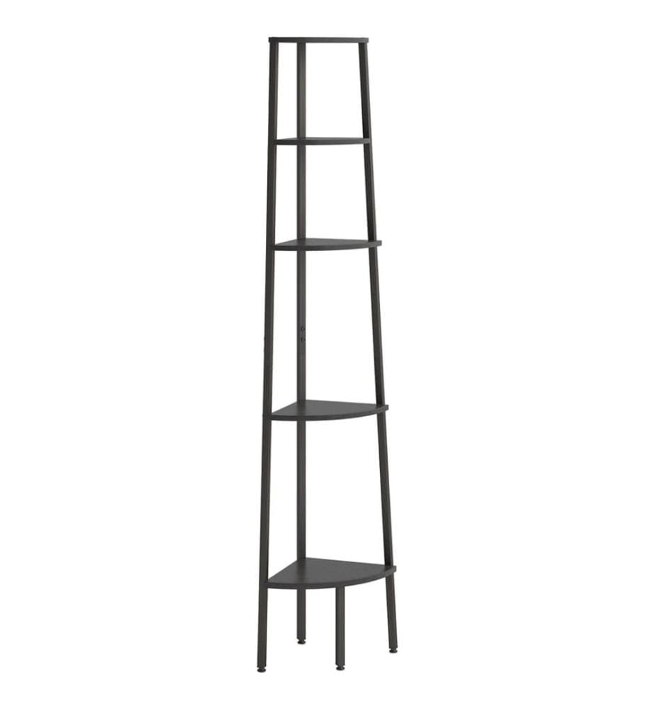 Eckregal mit 5 Ablagen Schwarz 45,5x31,5x180 cm