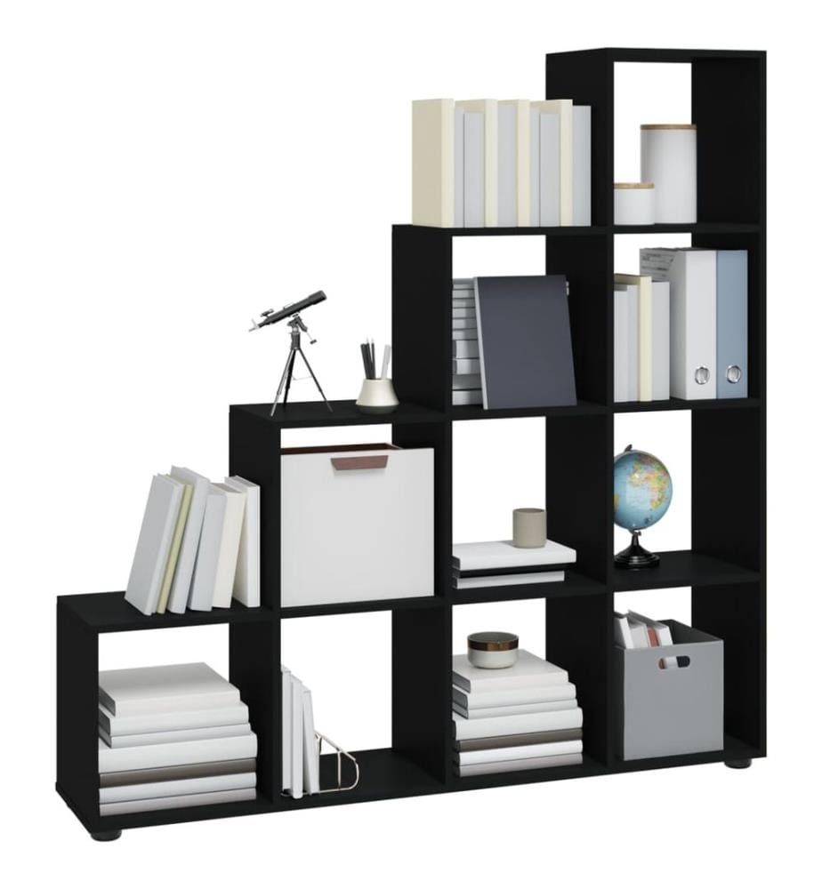 Treppenregal Schwarz 142 cm Holzwerkstoff