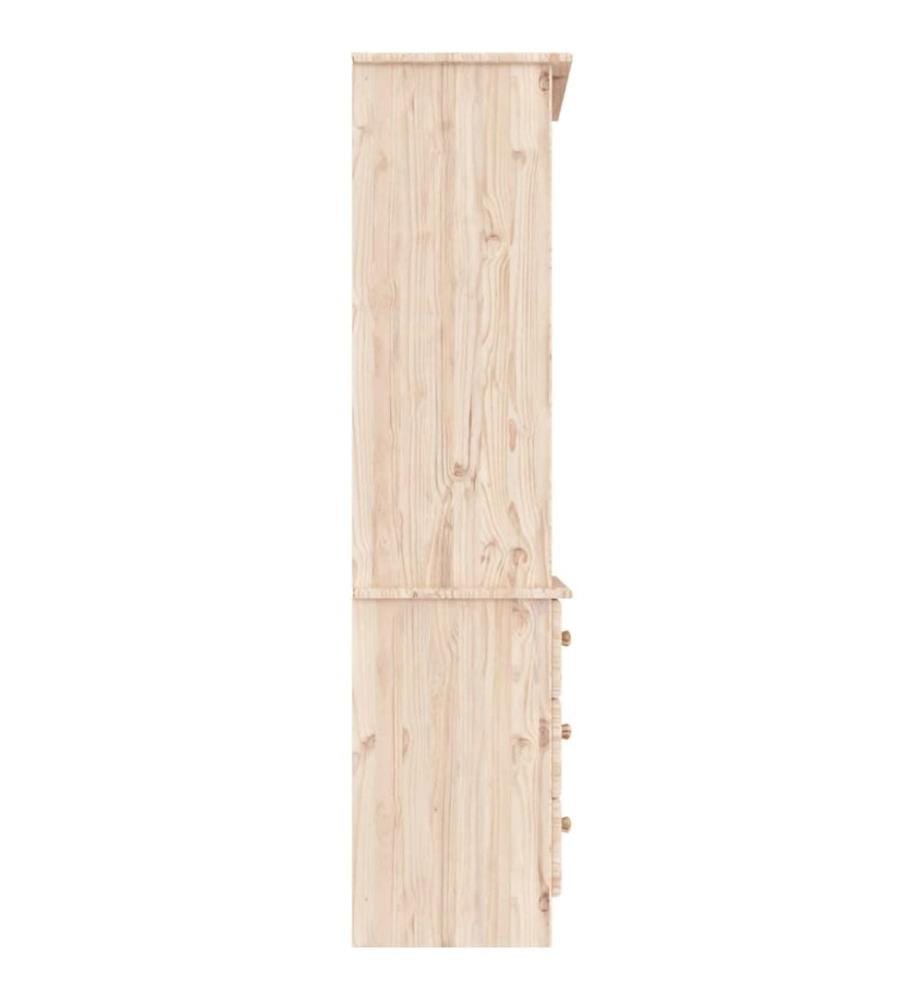 Bücherregal mit Schubladen ALTA 60x35x142 cm Massivholz Kiefer
