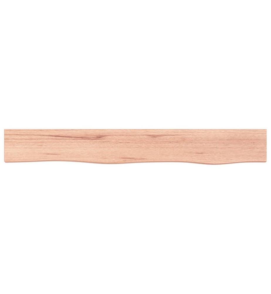 Wandregal Hellbraun 80x10x2 cm Massivholz Eiche Behandelt