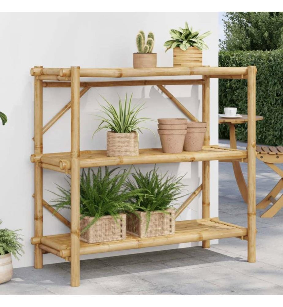 Étagère à 3 niveaux 100x40x90 cm bambou