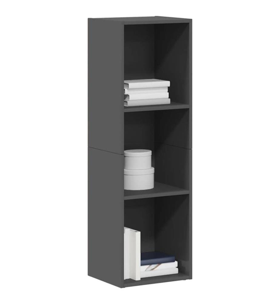 Bibliothèque/Meuble TV Gris brillant Bois d'ingénierie