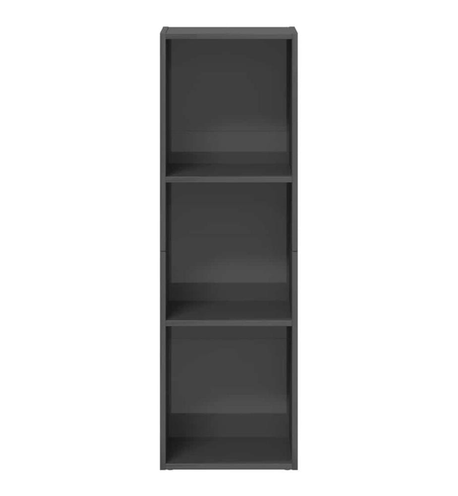 Bibliothèque/Meuble TV Gris brillant Bois d'ingénierie