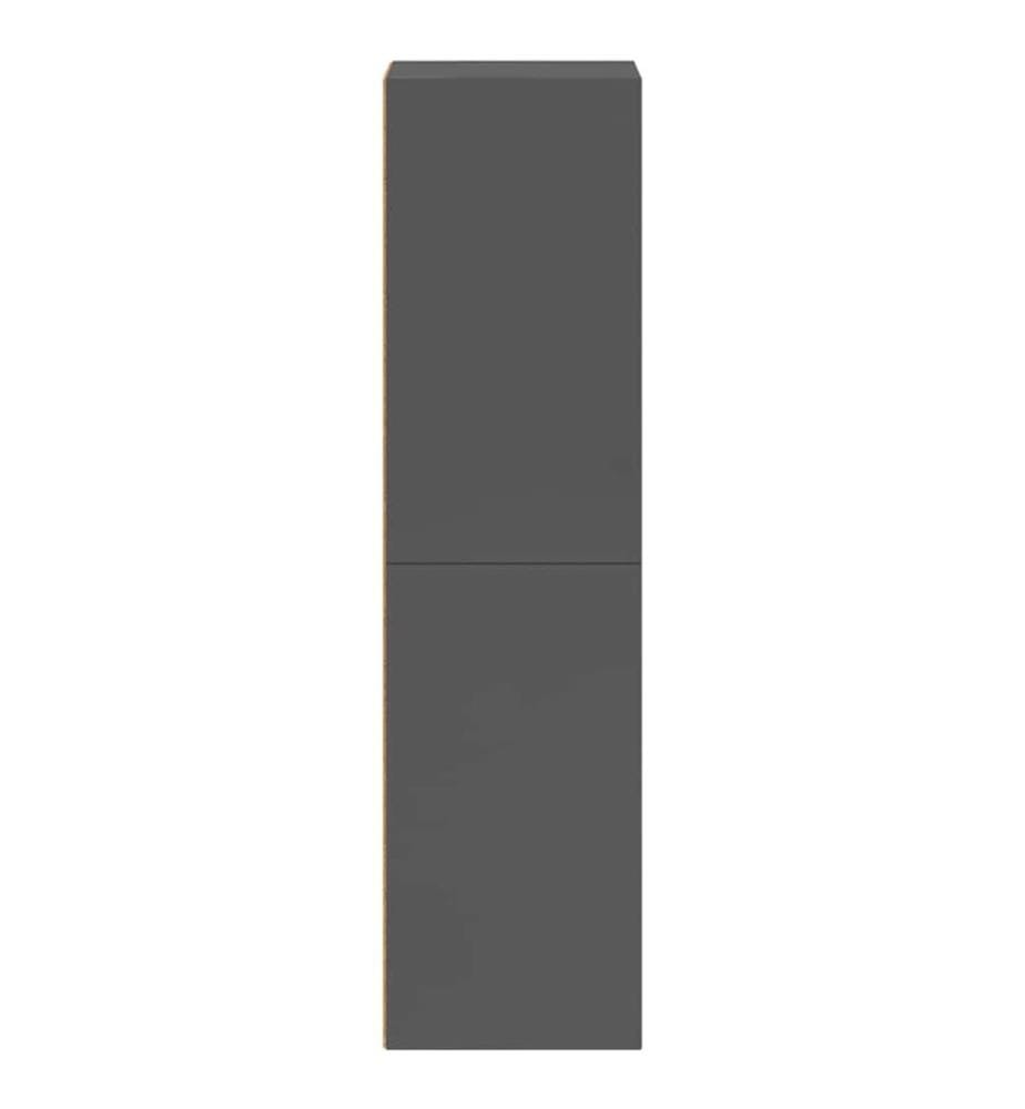 Bibliothèque/Meuble TV Gris brillant Bois d'ingénierie