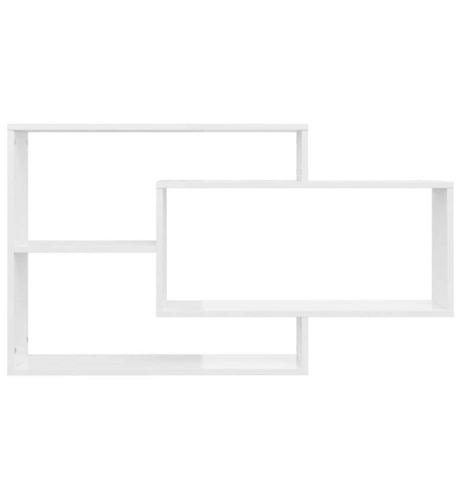 Wandregale Hochglanz-Weiss 104x20x58,5 cm Holzwerkstoff