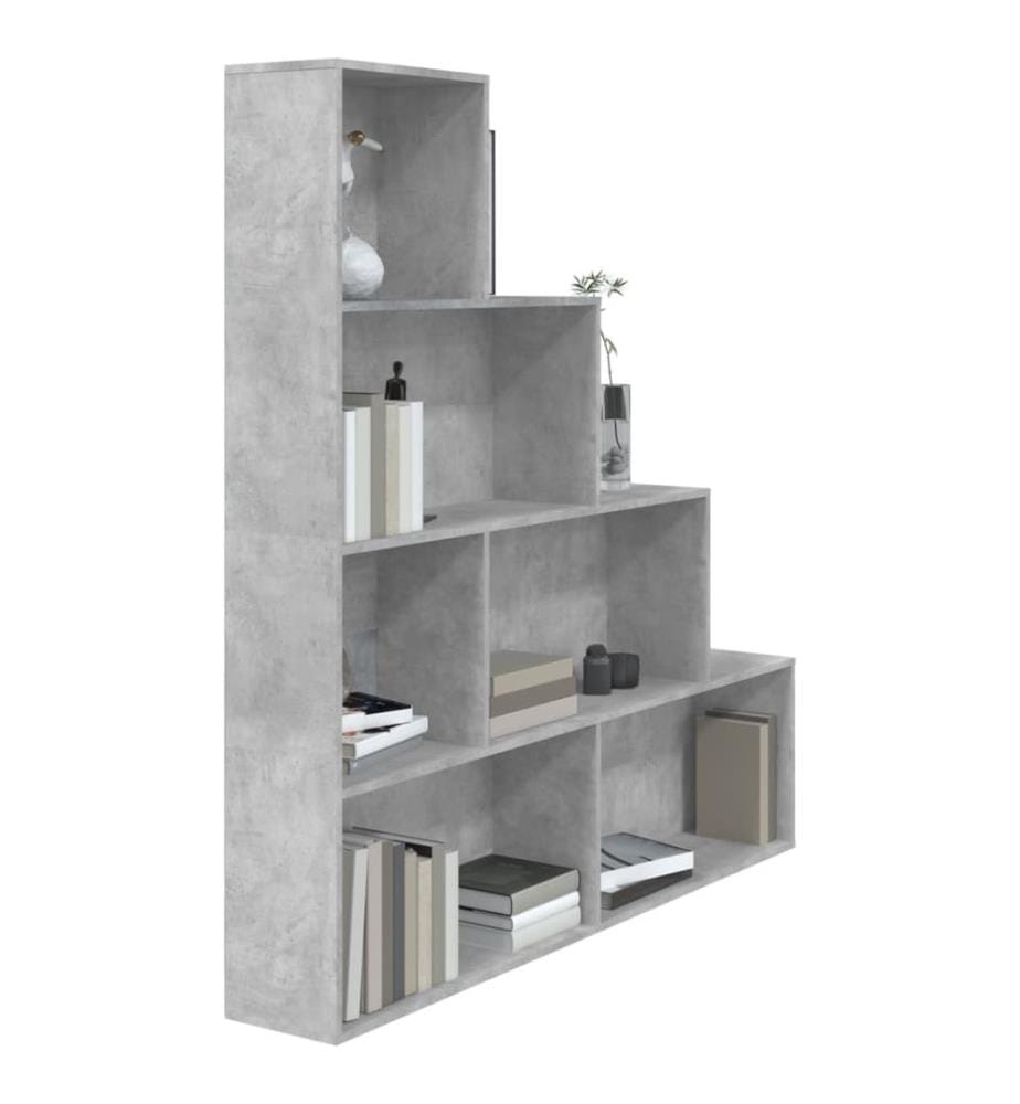 Bücherregal/Raumteiler Betongrau 155x24x160 cm Holzwerkstoff