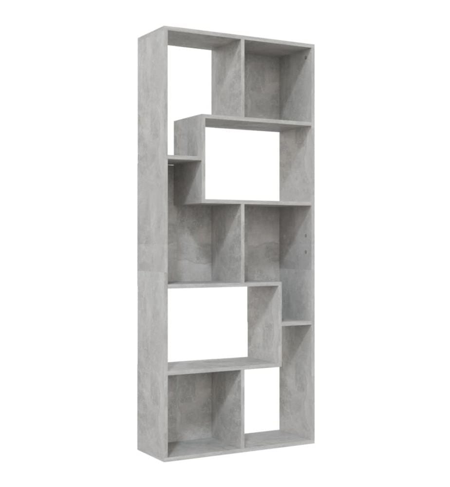 Bibliothèque Gris béton 67x24x161 cm Bois d'ingénierie