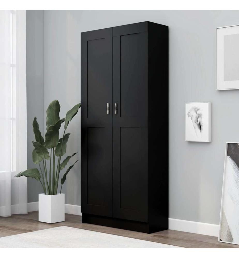 Bücherschrank Schwarz 82,5x30,5x185,5 cm Holzwerkstoff