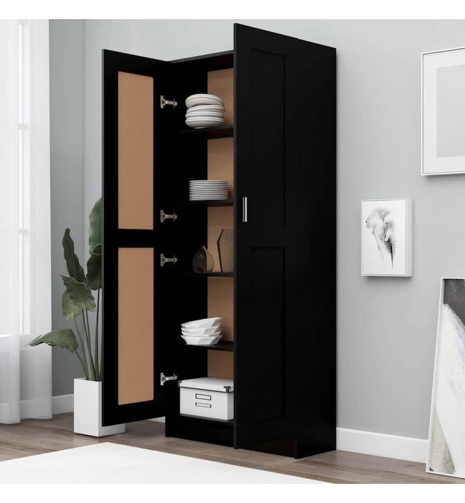 Bücherschrank Schwarz 82,5x30,5x185,5 cm Holzwerkstoff