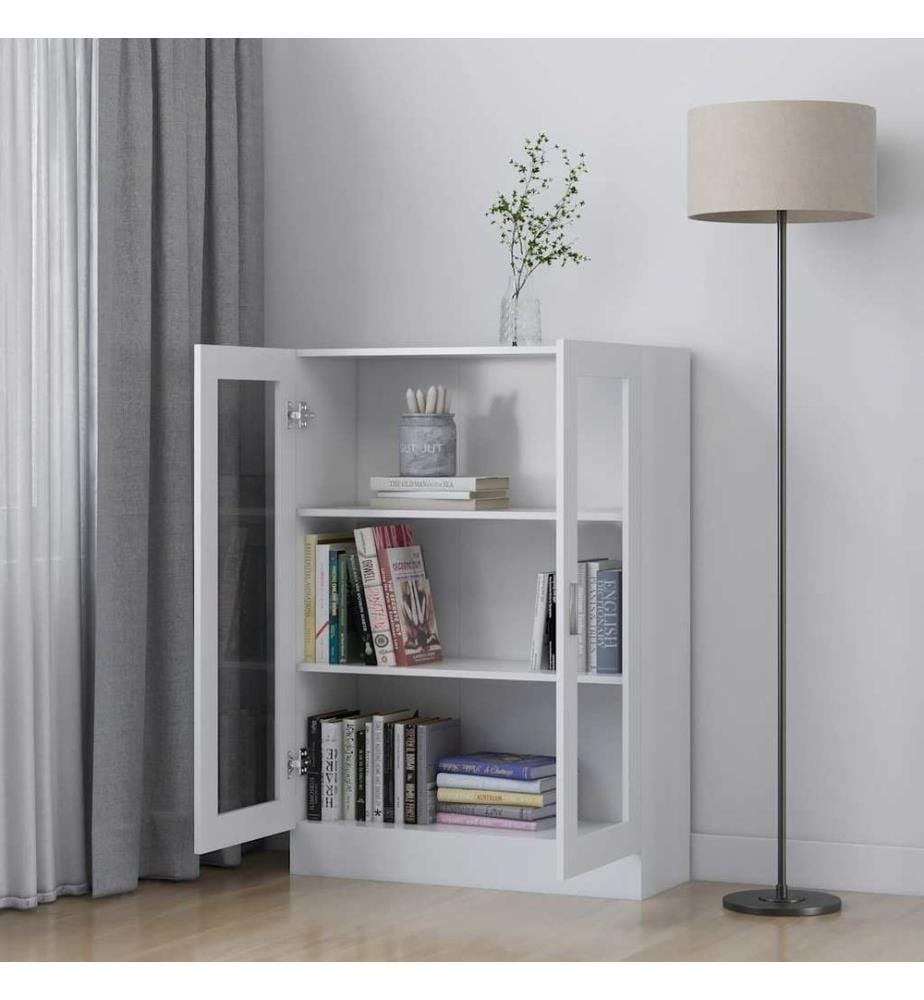 Vitrinenschrank Weiss 82,5x30,5x115 cm Holzwerkstoff