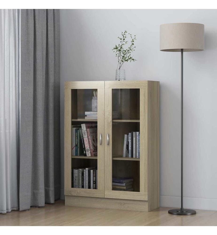 Vitrinenschrank Sonoma-Eiche 82,5x30,5x115 cm Holzwerkstoff
