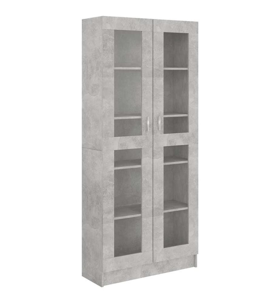 Vitrinenschrank Betongrau 82,5x30,5x185,5 cm Holzwerkstoff