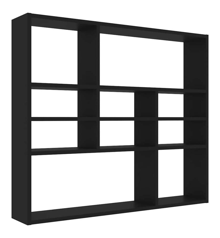 Wandregal Schwarz 90x16x78 cm Holzwerkstoff