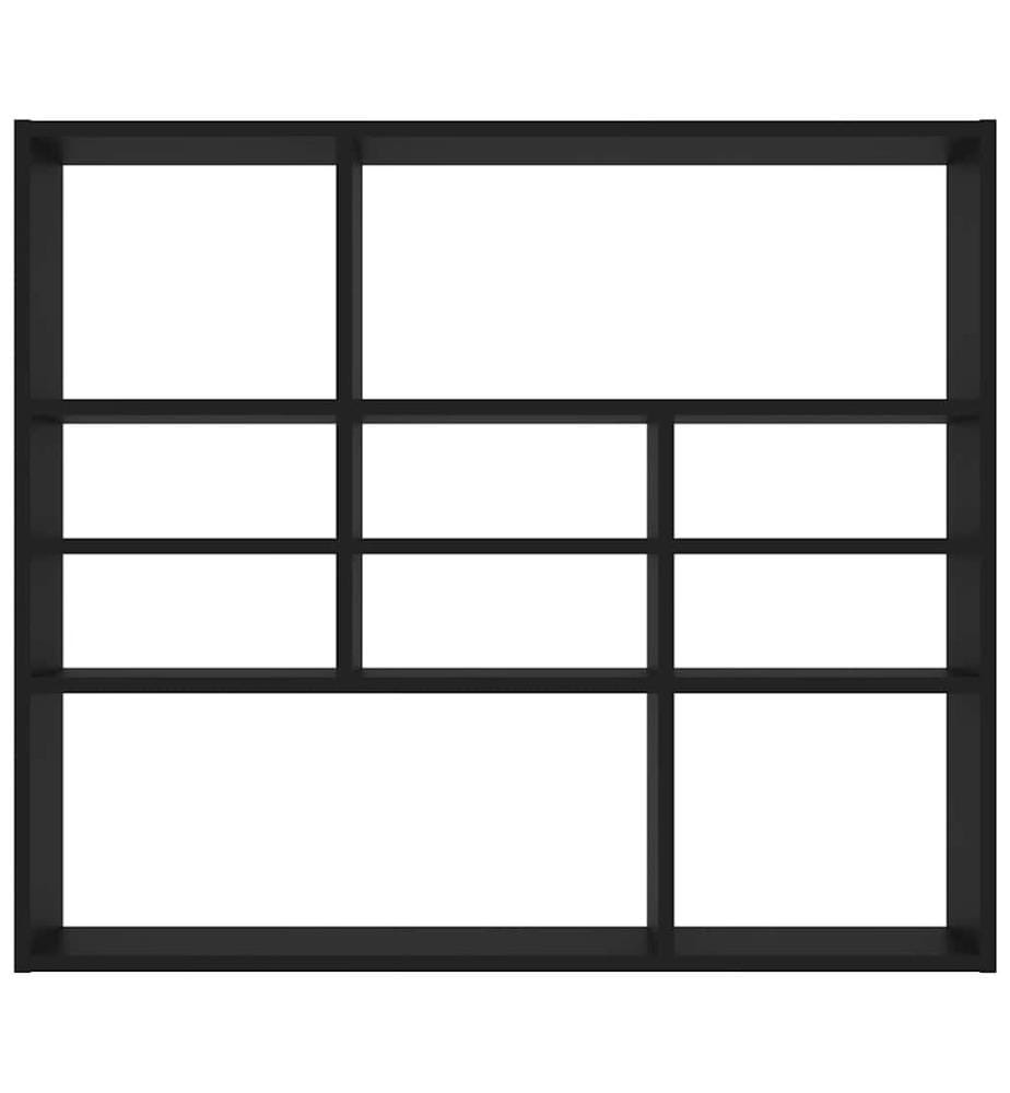 Wandregal Schwarz 90x16x78 cm Holzwerkstoff