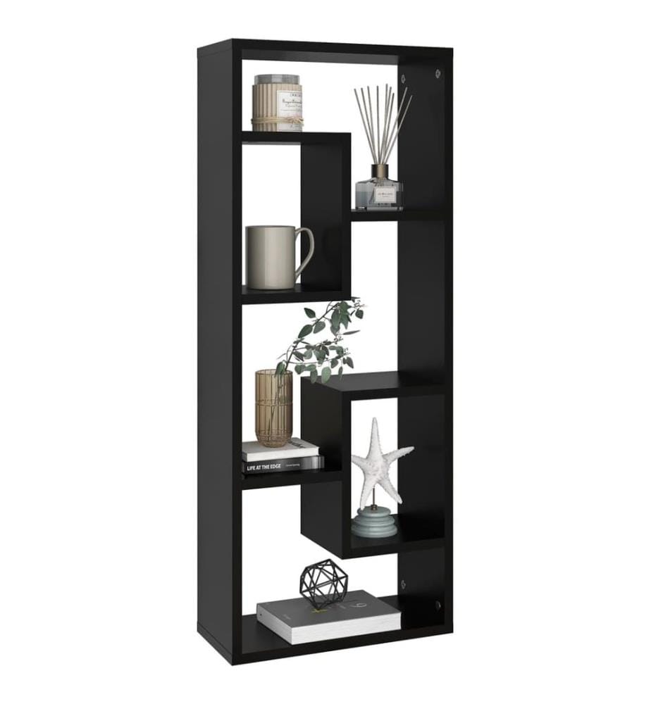 Wandregal Schwarz 36x16x90 cm Holzwerkstoff