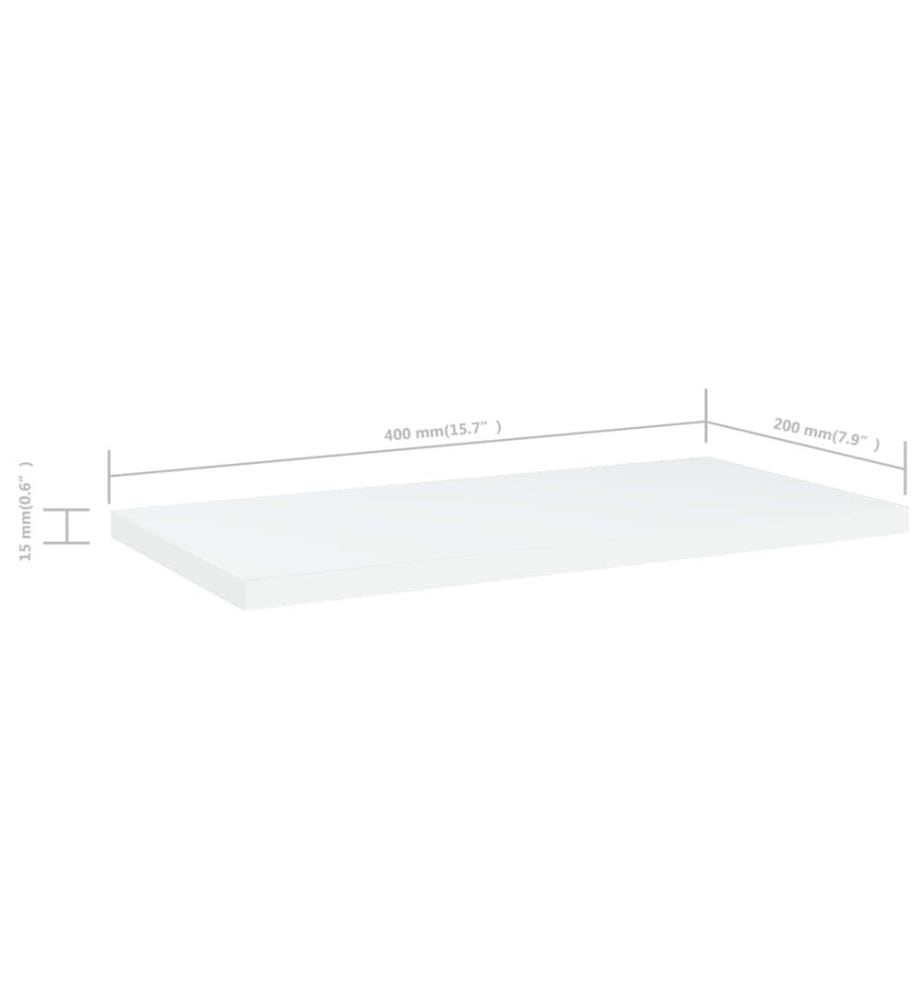 Panneaux de bibliothèque 4 pcs blanc bois d'ingénierie