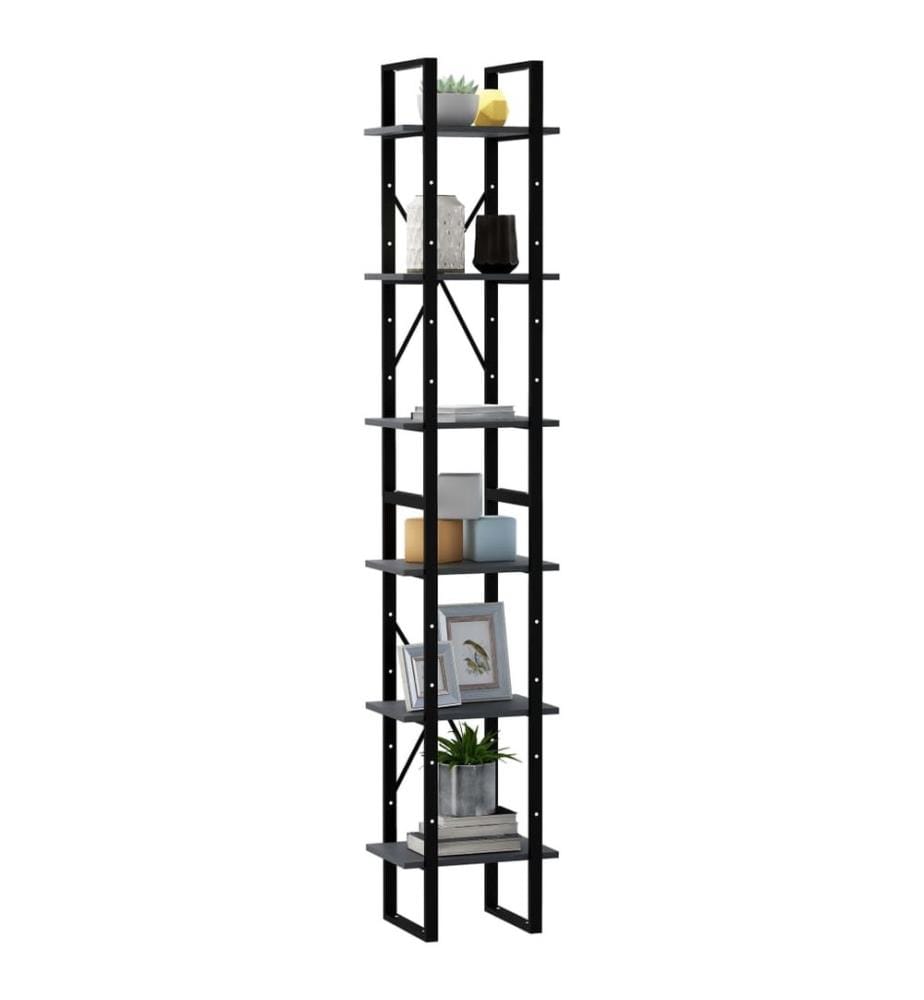 Armoire haute Gris 40x30x210 cm Bois de pin solide