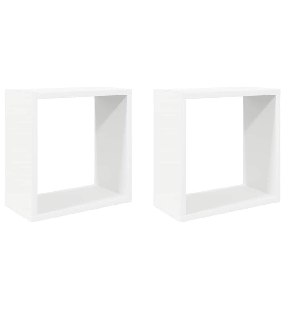 Würfelregale 2 Stk. Weiss 30x15x30 cm