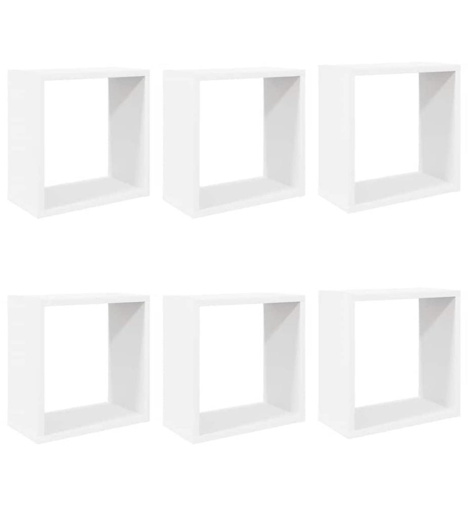 Würfelregale 6 Stk. Weiss 30x15x30 cm