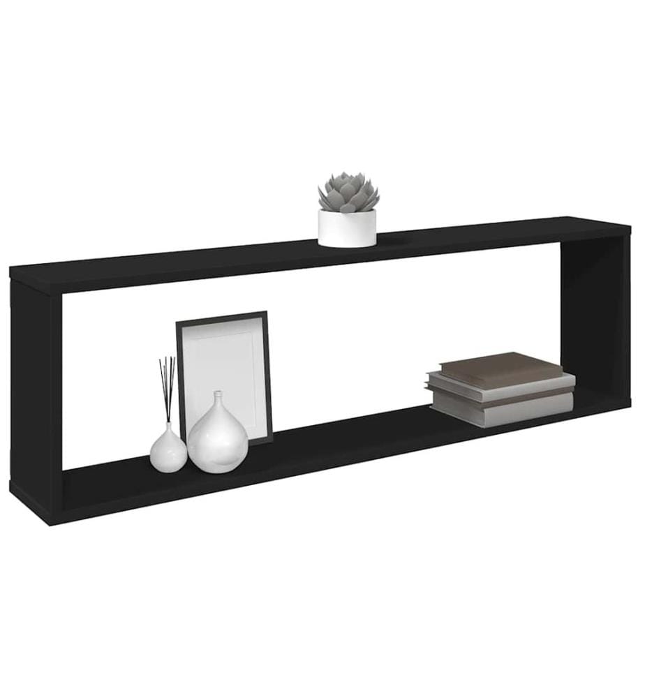 Würfelregale 4 Stk. Schwarz 100x15x30 cm Holzwerkstoff