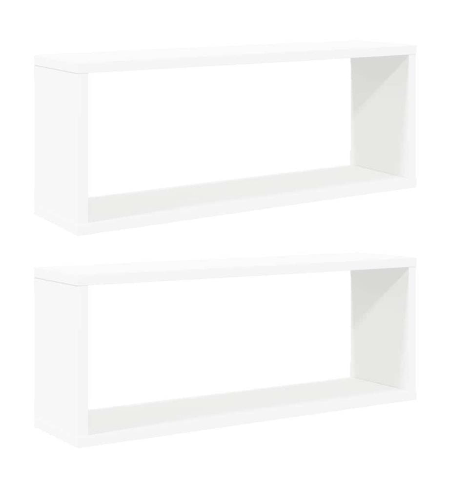 Würfelregale 2 Stk. Weiss 60x15x23 cm Holzwerkstoff
