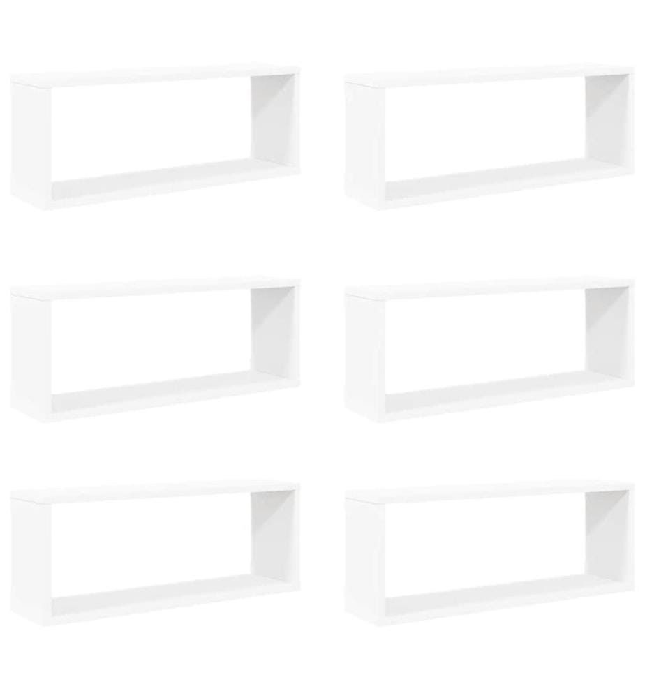 Würfelregale 6 Stk. Weiss 60x15x23 cm Holzwerkstoff