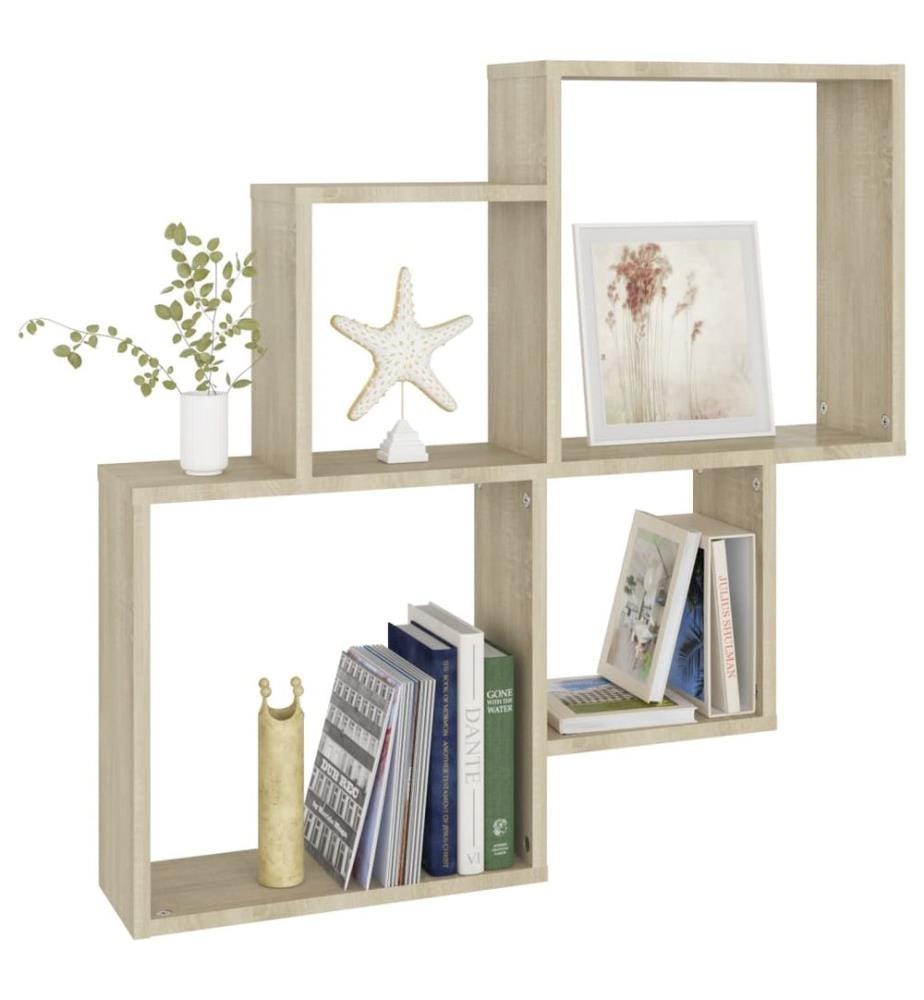 Würfelregal Sonoma-Eiche 80x15x78,5 cm Holzwerkstoff