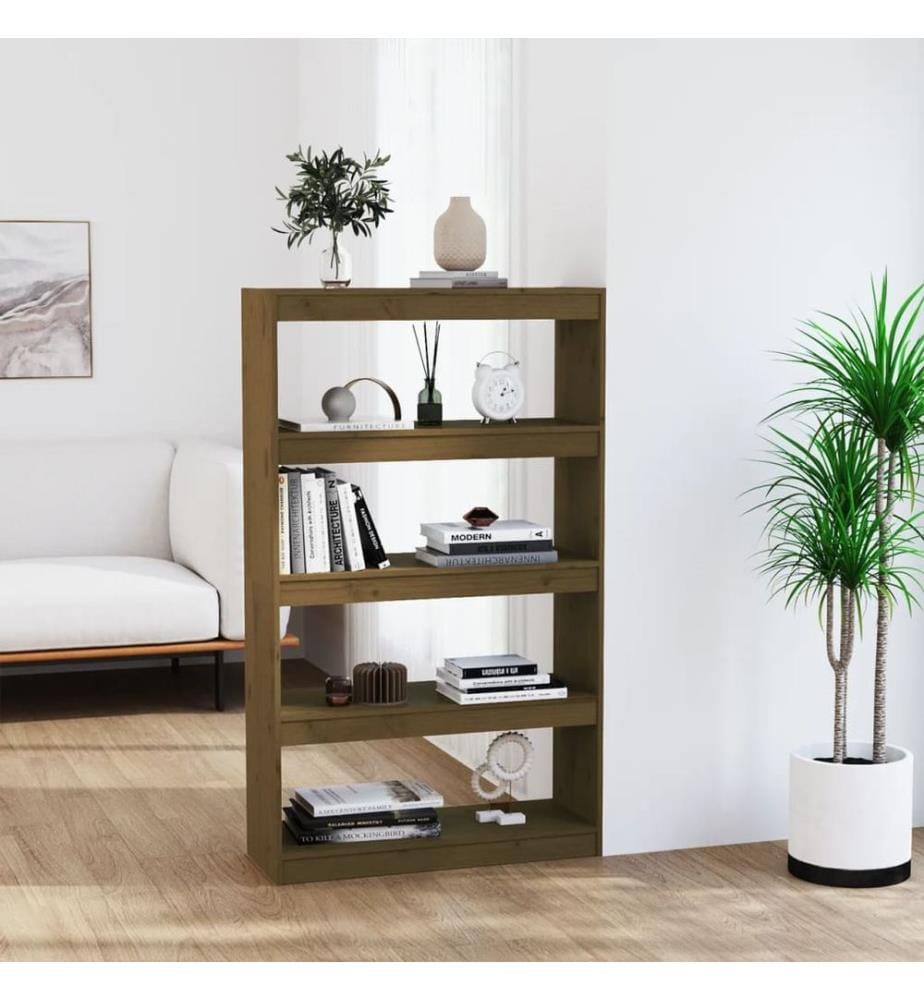 Bücherregal/Raumteiler Honigbraun 80x30x135,5 cm Kiefernholz