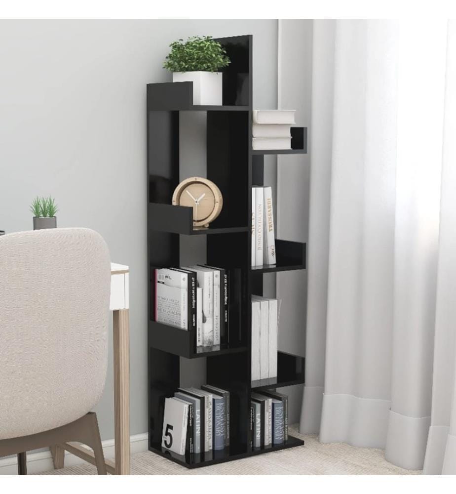 Bücherregal Schwarz 48x25,5x140 cm Holzwerkstoff