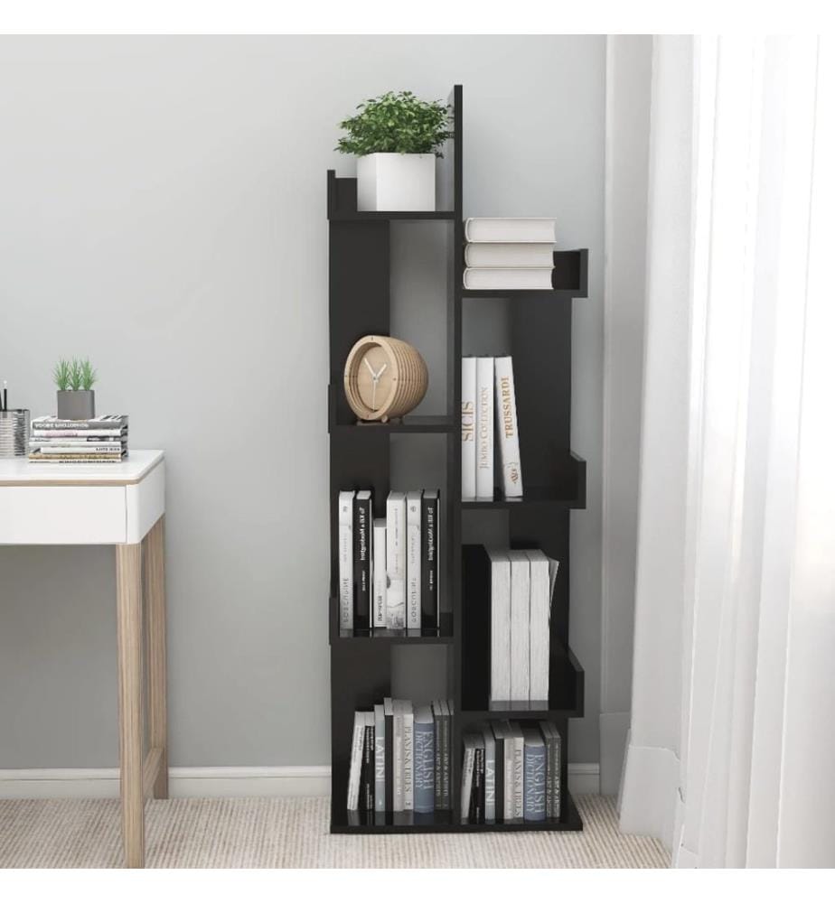 Bücherregal Schwarz 48x25,5x140 cm Holzwerkstoff