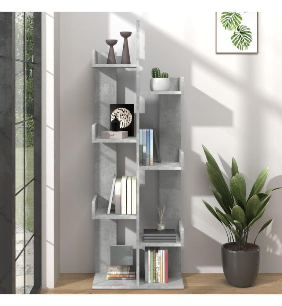 Bücherregal Betongrau 48x25,5x140 cm Holzwerkstoff