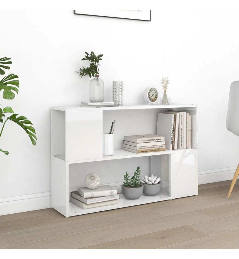 Bücherregal Hochglanz-Weiss 100x24x63 cm Holzwerkstoff