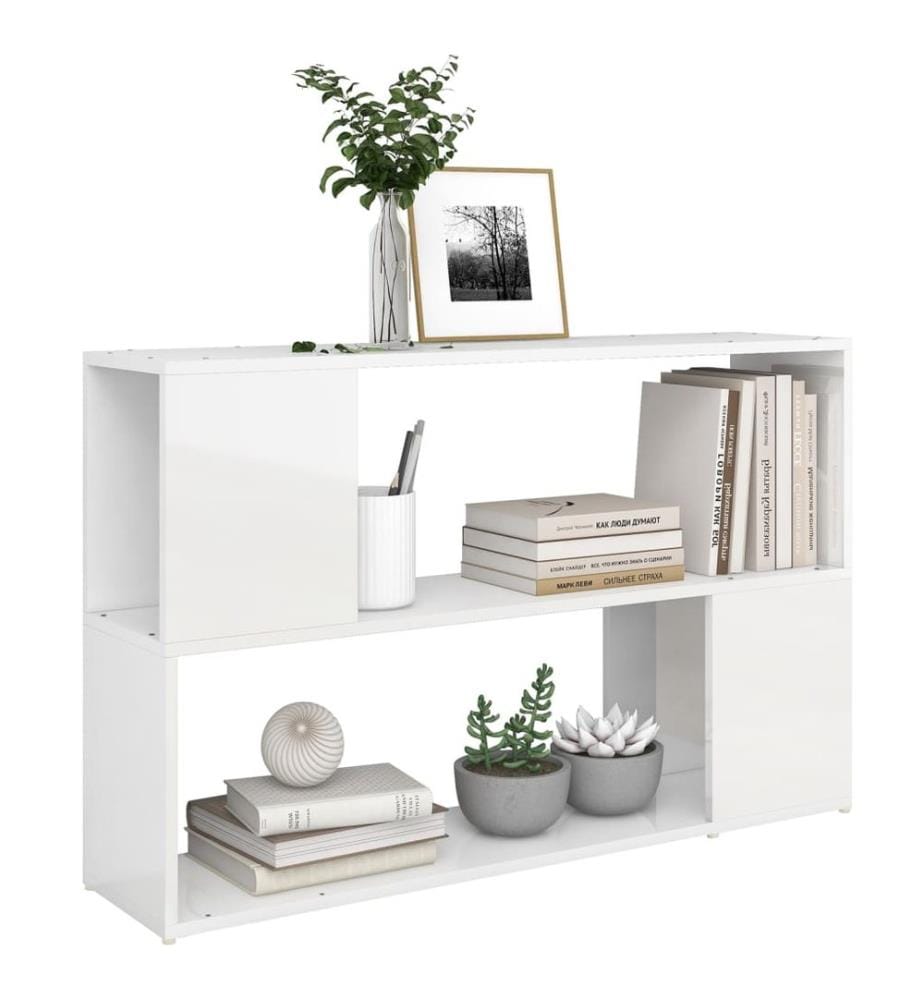 Bücherregal Hochglanz-Weiss 100x24x63 cm Holzwerkstoff