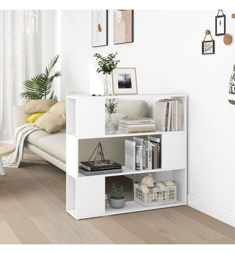 Bücherregal Raumteiler Weiss 100x24x94 cm