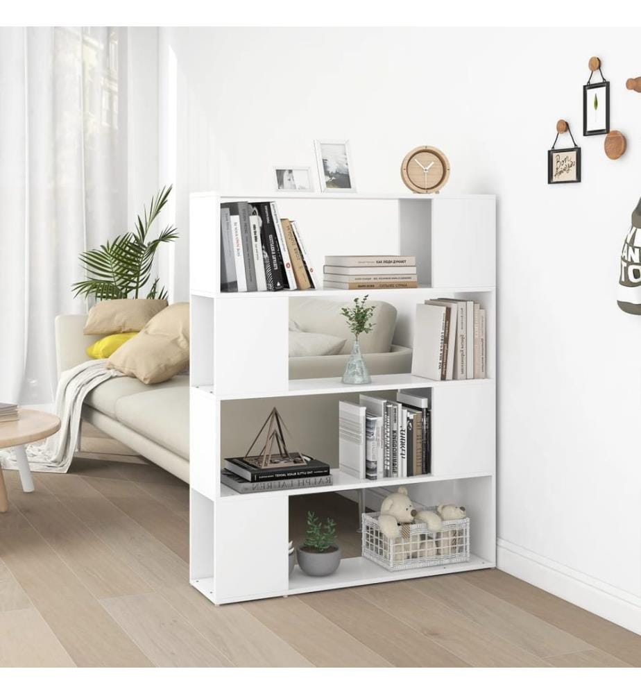 Bücherregal Raumteiler Weiss 100x24x124 cm