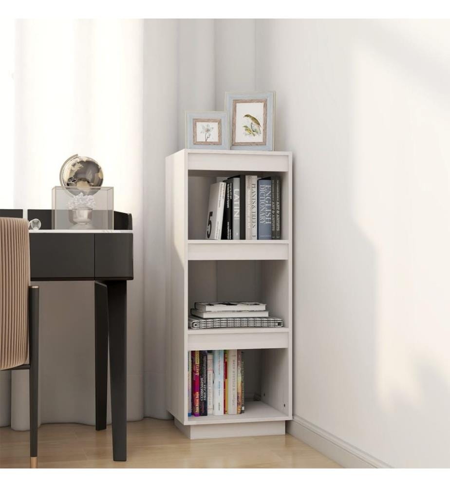 Bibliothèque/Séparateur de pièce blanc 40x35x103 cm pin massif