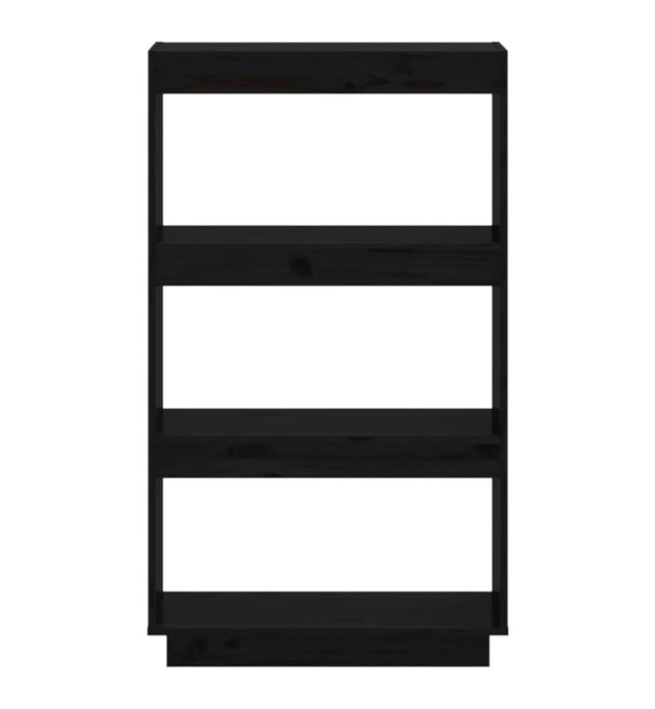Bibliothèque/Séparateur de pièce Noir 60x35x103 cm Pin massif