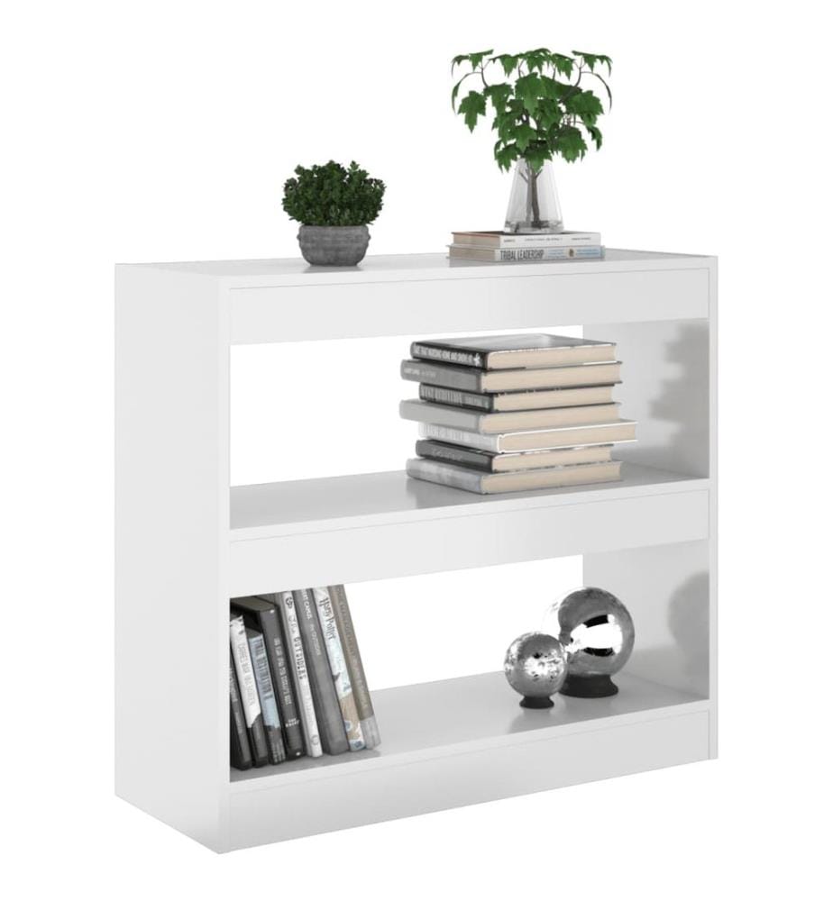 Bücherregal/Raumteiler Hochglanz-Weiss 80x30x72 cm