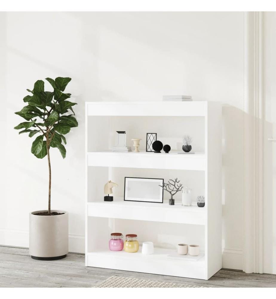 Bücherregal/Raumteiler Weiss 80x30x103 cm Holzwerkstoff