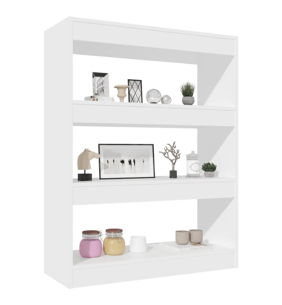 Bücherregal/Raumteiler Weiss 80x30x103 cm Holzwerkstoff