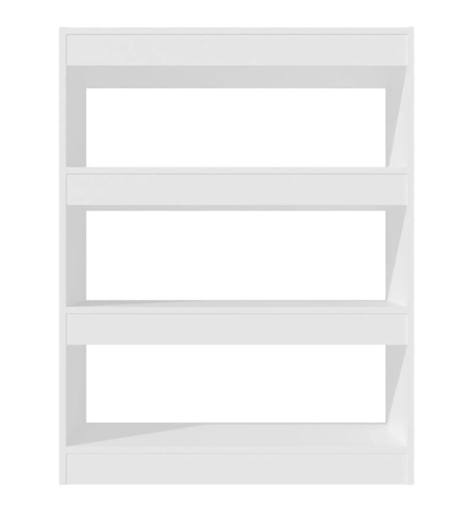 Bücherregal/Raumteiler Weiss 80x30x103 cm Holzwerkstoff