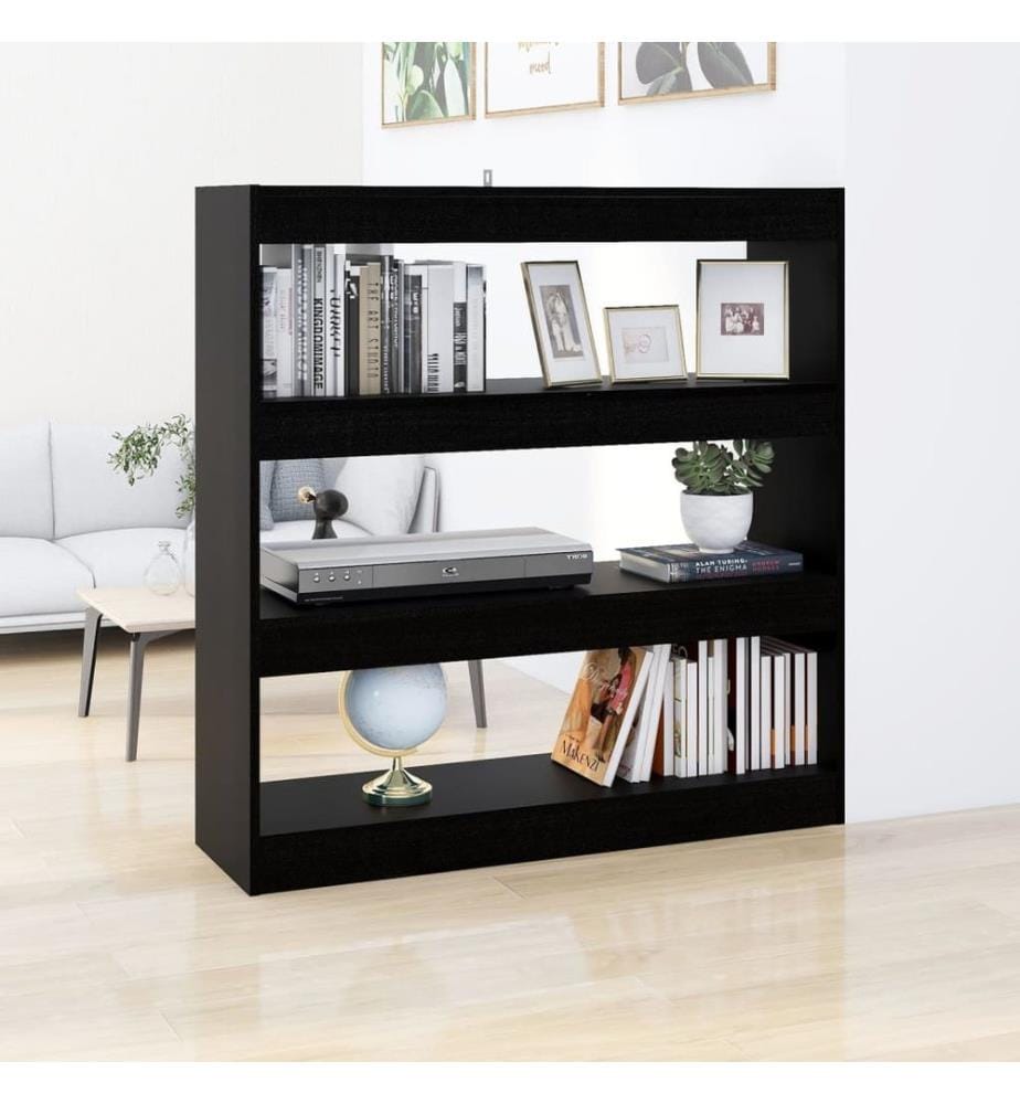 Bücherregal/Raumteiler Schwarz 100x30x103 cm