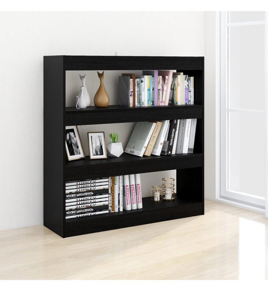 Bücherregal/Raumteiler Schwarz 100x30x103 cm