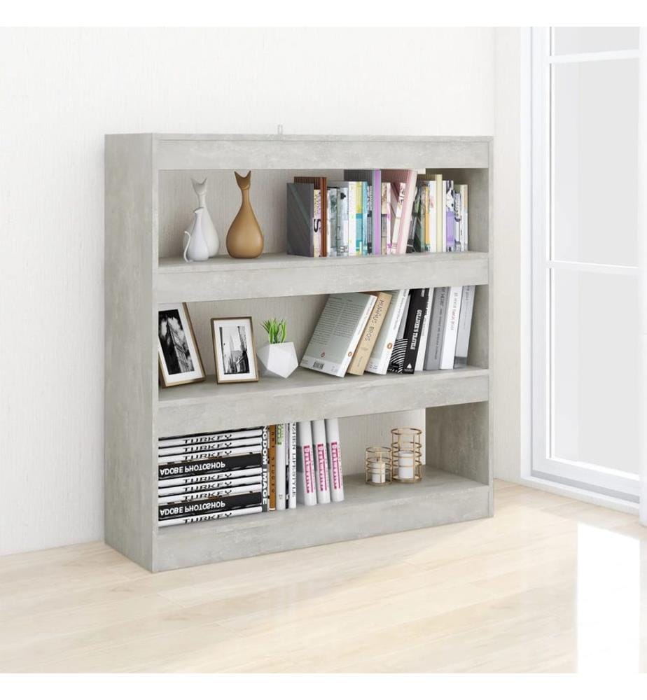 Bücherregal/Raumteiler Betongrau 100x30x103 cm